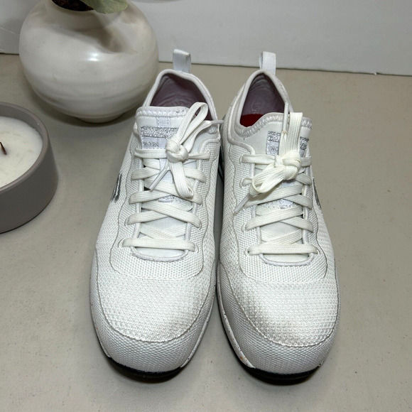 Skechers Bulkin-Balran Comp Toe Lace Up Sneaker White Women's 7.5 Safety Shoes - Picture 3 of 11